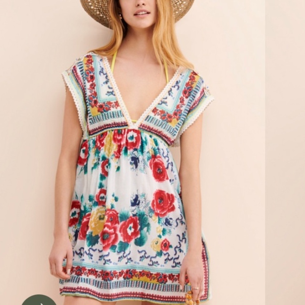Free People x RAGA Picot Trim Mini Dress Small Beach Coverup